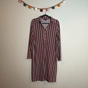 Brooks Brothers patterned collared henley dress